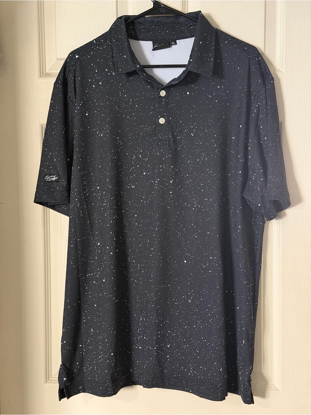 Men's Black Speckled Performance Polo - Short Sleeve